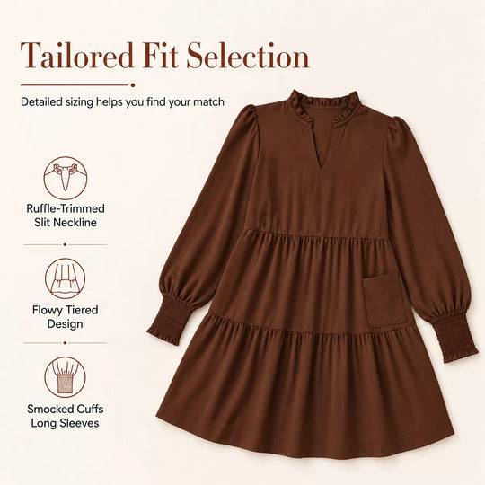 Women's V-Neck Tiered Ruffle Mini Dress