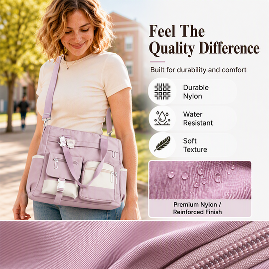 ✨ Everyday Convenience | Large-Capacity Multi-Pocket Canvas Tote Bag