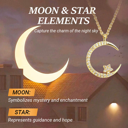 🔥Gift For Women💕Bright Night: Moon Star Necklace🌙✨