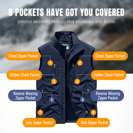 🍂Hot Sale 49% OFF🧥Men's Oversized Sleeveless Vest Jacket With Pockets