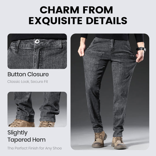 👖Men’s Slim Fit 6-Pocket Jeans+Belt