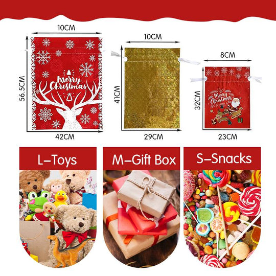 🎅🎁Beg Hadiah Krismas Terbaik Dunia Dengan Tali Serut