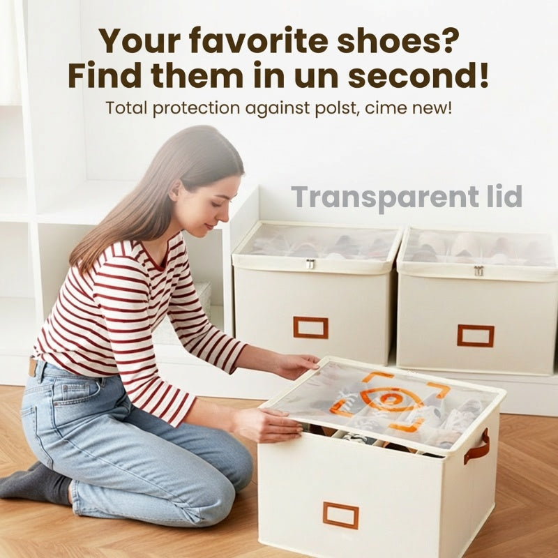 🏆LIMITED TIME 50% OFF! 🔥Fabric Shoe Organizer Storage Box – Foldable, Large Capacity, Dustproof & Breathable for Closet & Bedroom