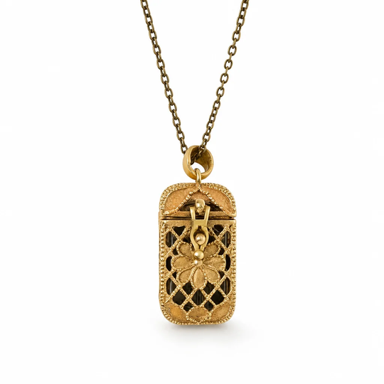 Vintage Tarot Locket Pendant Necklace