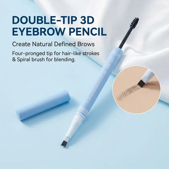 【QCQX】Waterproof 2-in-1 Micro-Fork Eyebrow Pen & Tinted Gel
