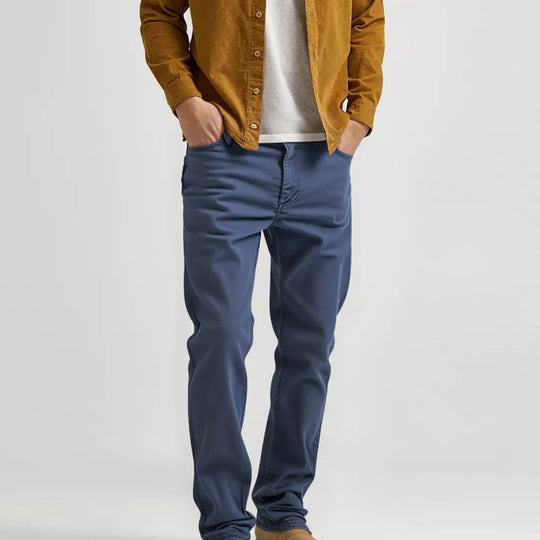 Men’s Casual Slim-Fit Solid Color Pants+Belt ❄️