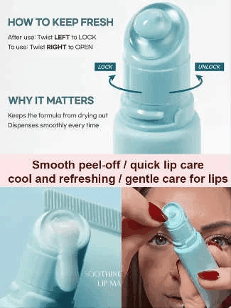 Laka Soothing Prep Lip Mask — Cooling peel-off lip mask for smoother lip prep and a hydrated feel