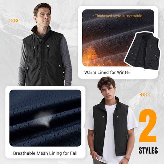 🍂Hot Sale 49% OFF🧥Men's Oversized Sleeveless Vest Jacket With Pockets