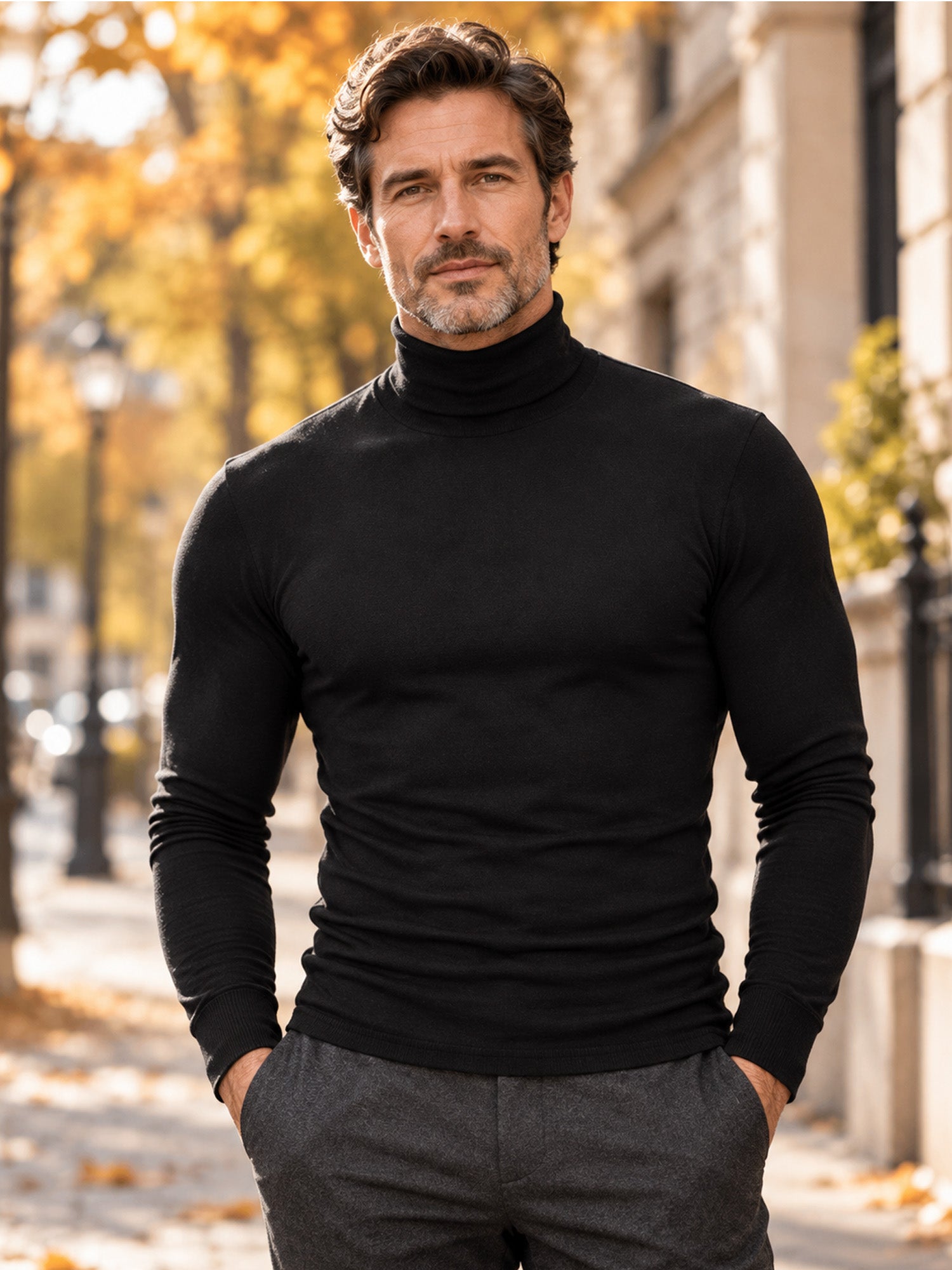 Men's Slim Fit Mock Turtleneck Top – Sleek, Stretchy, Modern Everyday Essential