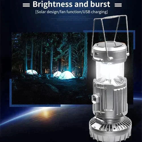 🔥🎁Varmt salg 50 % RABATT🎁🔥Bærbar LED-campinglykt med vifte