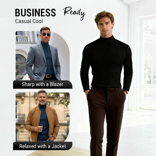 🖤Black Friday Sale:50% OFF🔥Mens High Neck Slim Fit Long Sleeve T-shirt