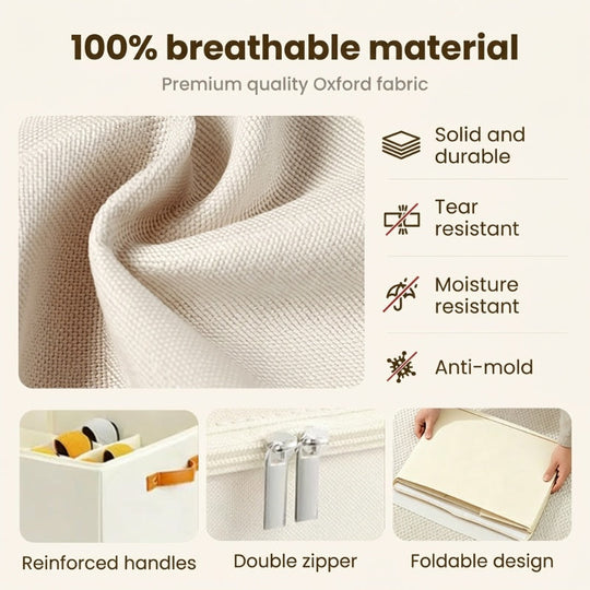 🏆LIMITED TIME 50% OFF! 🔥Fabric Shoe Organizer Storage Box – Foldable, Large Capacity, Dustproof & Breathable for Closet & Bedroom