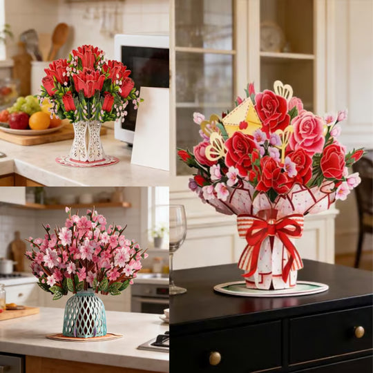 🏆75K+ SOLD! 🌼Forever-Blooming 3D Flower Pop-Up Card– Personalized Love Message & Everlasting Bloom