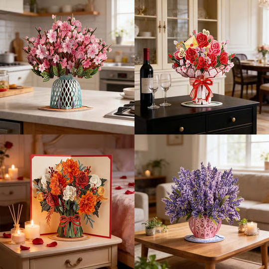 🏆75K+ SOLD! 🌼Forever-Blooming 3D Flower Pop-Up Card– Personalized Love Message & Everlasting Bloom