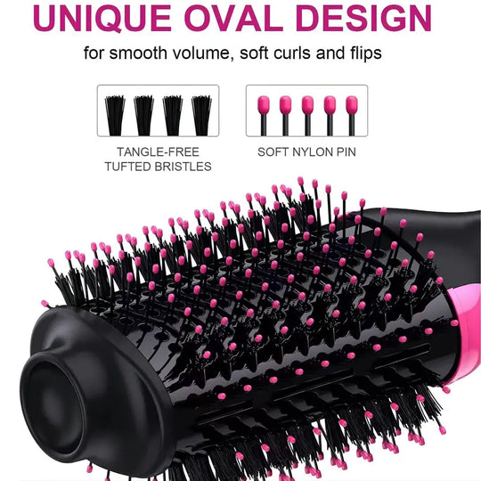 4 in 1 Hair Dryer Straightener, Multi-use Hair Dryer Brush with Aluminum Tube Comb Head, Lightweight Design Hot Air Comb for Home & Salon Use, Electric Curler, Curly Iron, Hair Curling Iron