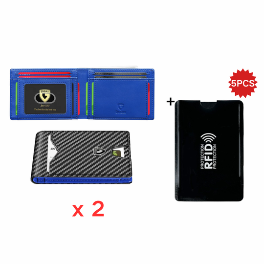 Limited-Time Discount!!RFID-Blocking Leather and Carbon Fiber Credit Card Holder
