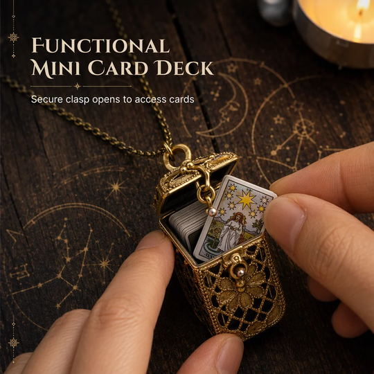 Vintage Tarot Locket Pendant Necklace