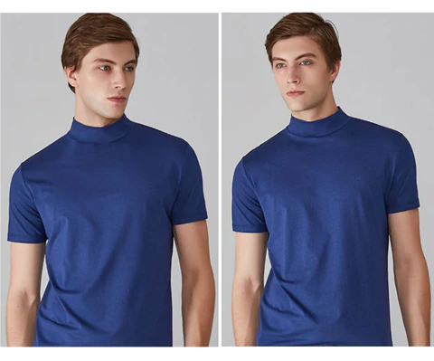 💞50K+ SOLD!🏆LIMITED TIME £9.99!🎁High Neck Slim Fit T-Shirt – Soft cotton blend, gentle on skin! Perfect layering piece for chilly days. Easy-care, no ironing needed. Smart enough for pub, comfy enough for home