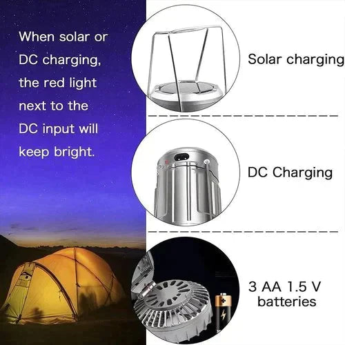 🔥🎁Varmt salg 50 % RABATT🎁🔥Bærbar LED-campinglykt med vifte