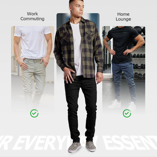 Men’s Casual Slim-Fit Solid Color Pants+Belt ❄️