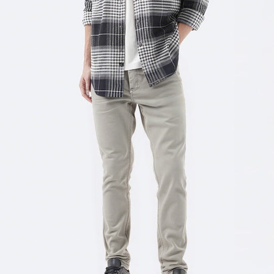 Men’s Casual Slim-Fit Solid Color Pants+Belt ❄️