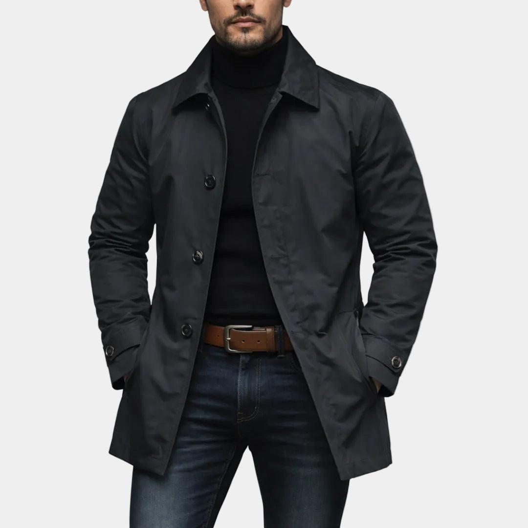 💕Free Shipping✈️Men's Waterproof Mid-Length Trench Coat