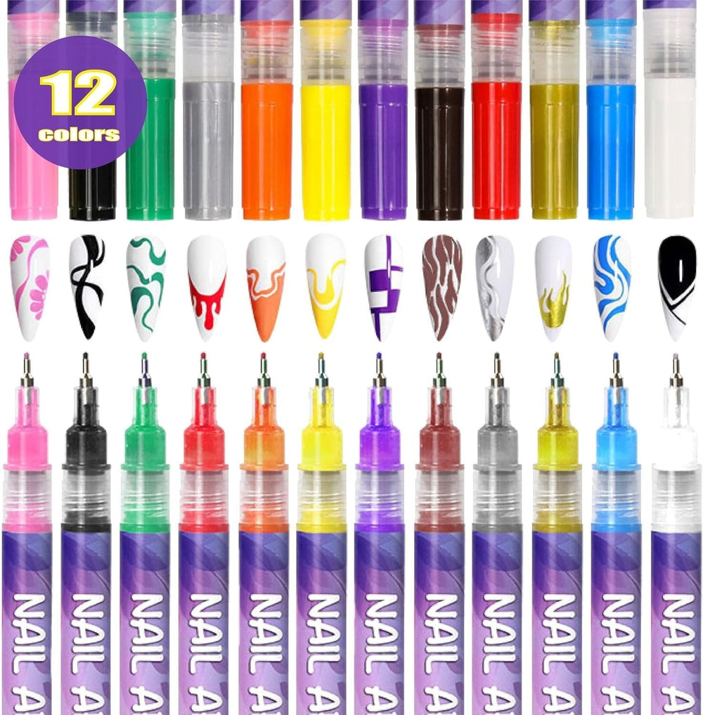 🎄Christmas limited time offer 50% off🌈12 Colors Nail Art Pens Set🎨💅