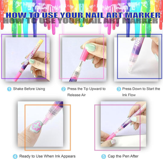 🎄Christmas limited time offer 50% off🌈12 Colors Nail Art Pens Set🎨💅
