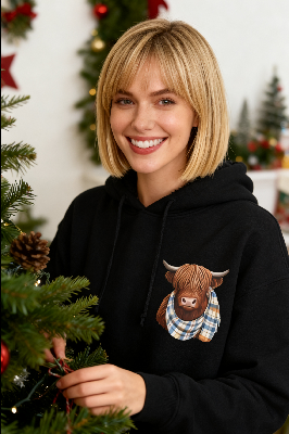 🤎50% OFF!!🍂Cute Highland Cow Cozy Fleece-Lined Hooded Sweatshirt