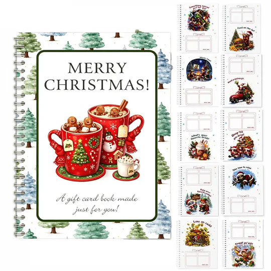 🔥🎁50% OFF!!!-Ready for Christmas!🎅Christmas Gift Card Booklet -👍DIY Spiral-Bound Christmas Gift Card Holder Book