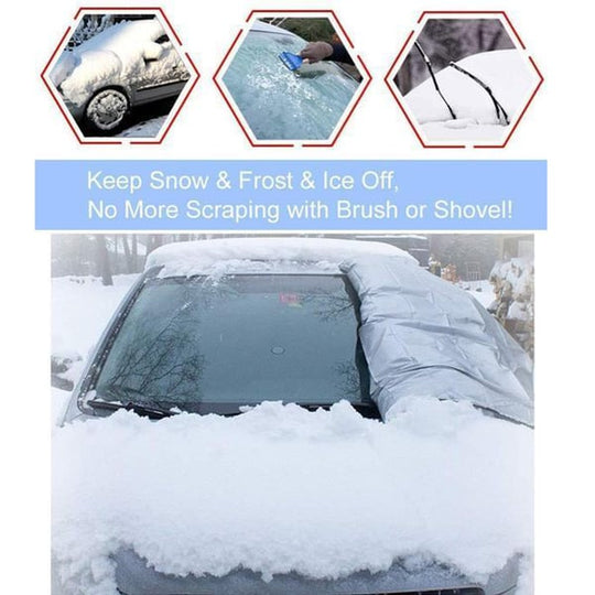 ❄️☀️ Windshield Anti-Snow & Anti-Frost Cover with Mirror Protection – Ready-to-Drive in Any Weather!