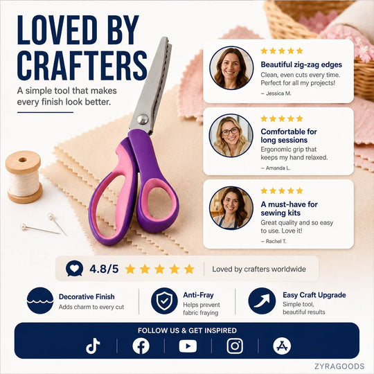 🧵 LIMITED TIME 40% OFF! Premium Stainless Steel Pinking Shears – Ergonomic Soft-Grip, Zigzag Cut ✂️