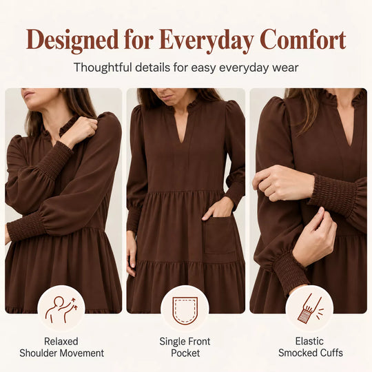 Women's V-Neck Tiered Ruffle Mini Dress
