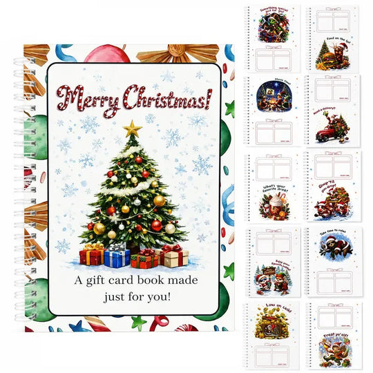 🎅Christmas Gift Card Booklet 👍DIY Spiral-Bound Christmas Gift Card Holder Book