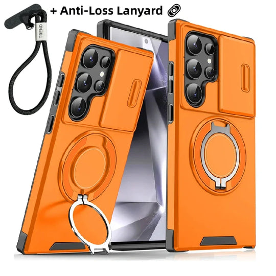 🥳2026 HOT SALE🥳💞50K+ SOLD!🎬🔥3-in-1 Magnetic Case for Samsung – Snap & Go Stand + Raised Camera Guard + Full Protection. Your all-in-one daily shield. 🛡️🧲