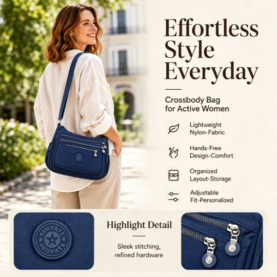 ⏳Time-Limited Special 40% Off⏰Lightweight Multi-Pocket Nylon Crossbody Bag – Lightweight, Water-Resistant & Perfect For Everyday Adventures 👜