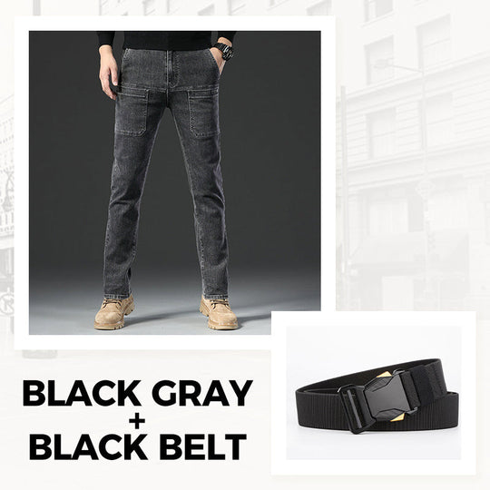 👖Men’s Slim Fit 6-Pocket Jeans+Belt