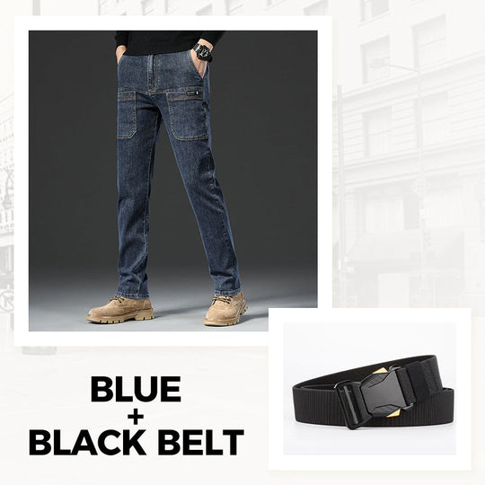 👖Men’s Slim Fit 6-Pocket Jeans+Belt