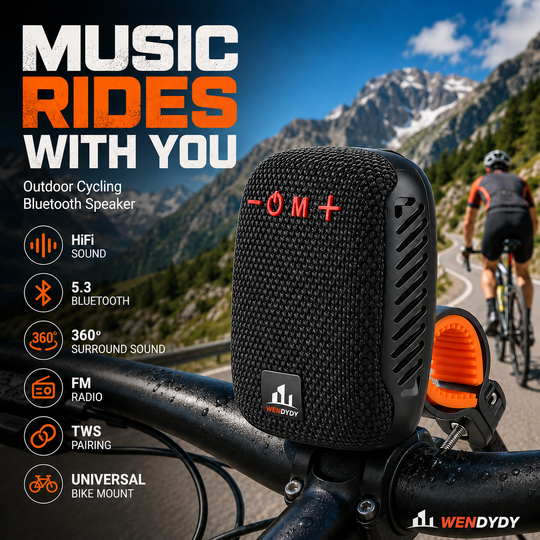 ‍♂ Waterproof Bike Bluetooth Speaker – IPX5, TWS stereo, hands‑free calls. Secure mount, 70m range. Ride with beats!