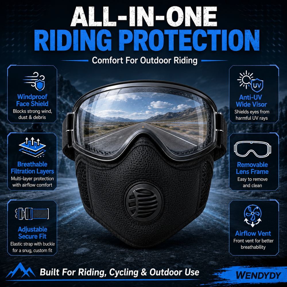 📢📢50% OFF !! ⏰Windproof Anti-UV Motorcycle Mask & Goggles