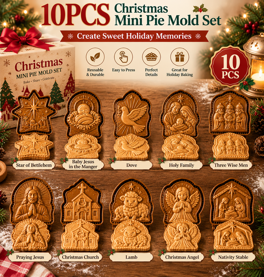 🔥HOT SALE 49% OFF🥧✨ Faith & Nativity Christmas Mini Pie Mold Collection