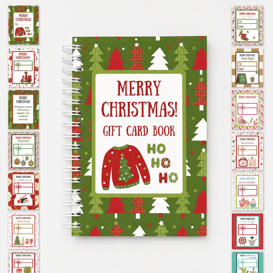 🔥🎁50% OFF!!!-Ready for Christmas!🎅Christmas Gift Card Booklet -👍DIY Spiral-Bound Christmas Gift Card Holder Book