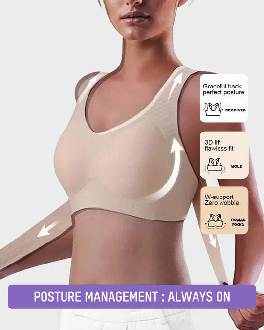 Cross Back Front Closure Wireless Posture Support Bra– All-Day Comfort, Breathable & Summer-Ready