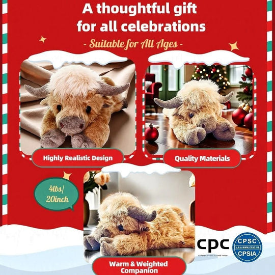 🎁LAST DAY SALE 50% OFF🎁Cute Cartoon Highland Cow Stuffed Toy