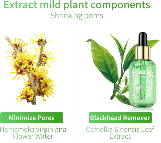 LANBENA Green Tea Blackhead Remover 100 sheet Nose Pore Strips & Pore Minimizer Serum Peel Off Mask for Pores, Nose, Chins & Face