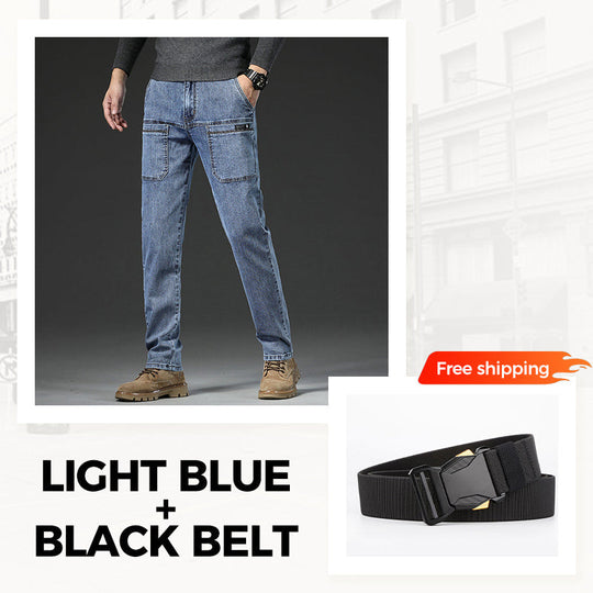 👖Men’s Slim Fit 6-Pocket Jeans+Belt