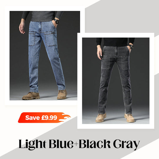 👖Men’s Slim Fit 6-Pocket Jeans+Belt