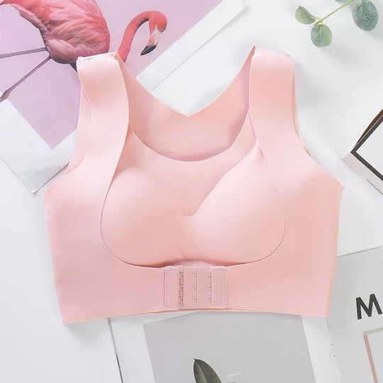 Cross Back Front Closure Wireless Posture Support Bra– All-Day Comfort, Breathable & Summer-Ready