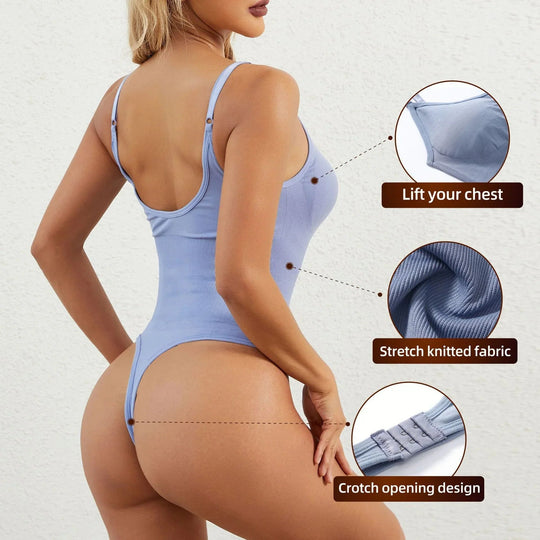 FeelinGirl #CHIL Seamless Covered Bust Jumpsuit Thong Bodysuit Fit Comfort Slimming Womenswear