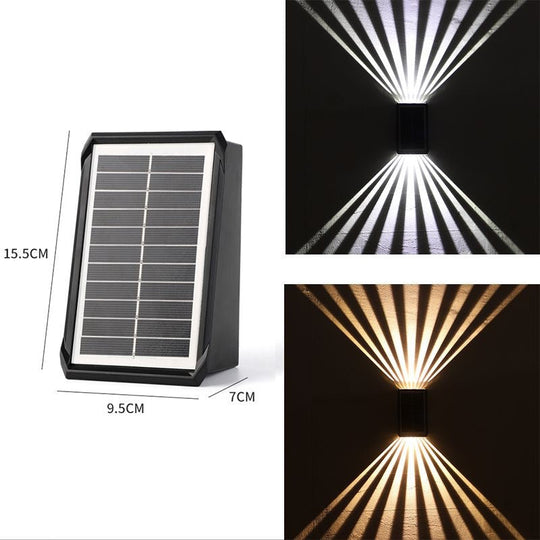 ✨☀️4 LED-aurinkokennoväristä seinävalaisinta ulkokäyttöön vedenpitävällä valolla